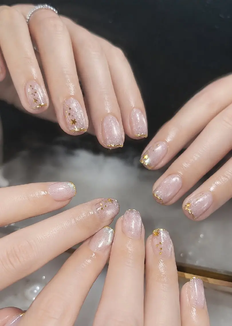 ネイル フラッシュネイル ジェルネイル ゴールド キラキラネイル マグネットネイル Viva Nail 堺区自宅ネイルサロンのネイルデザイン