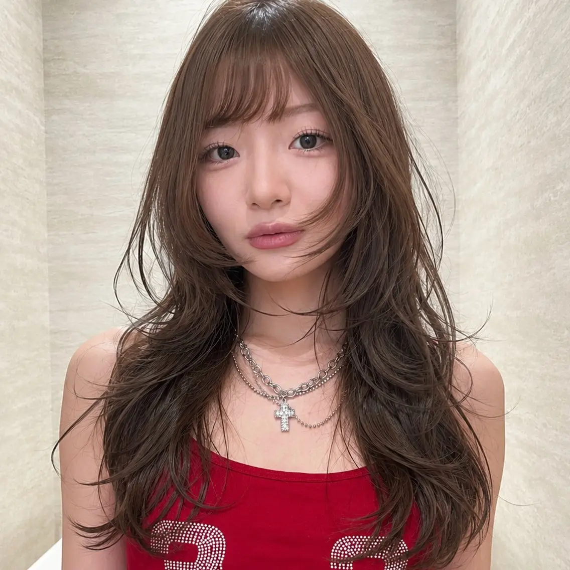 ロング カラー 柔らかい艶暖色 レイヤー🫧姫汝のヘアスタイル