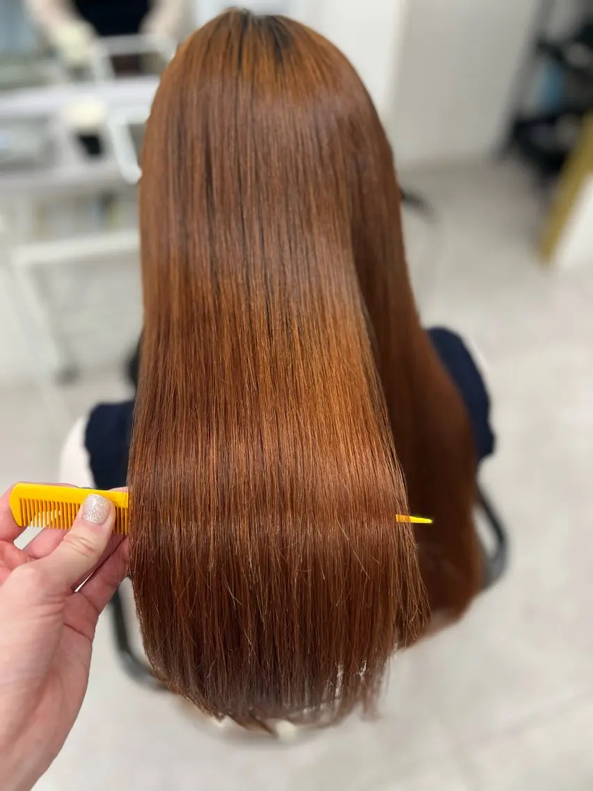 ロング トリートメント 酸性ストレート 縮毛矯正 トリートメント 🫧ぷる艶カラー🫧 Yuubi🦩のヘアスタイル