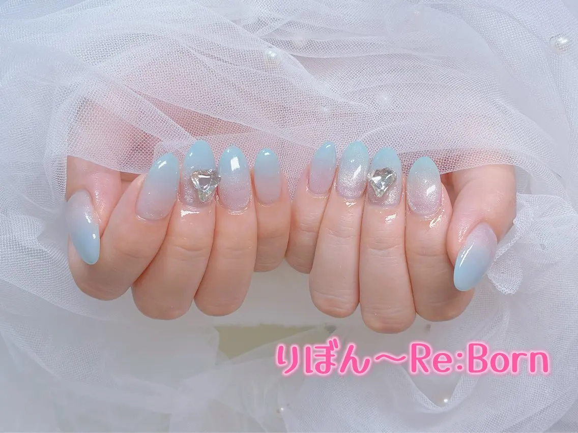 ミディアム ハンドネイル りぼん Re:Bonrのネイルデザイン