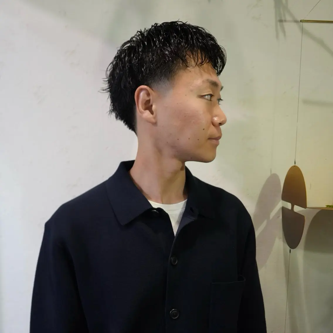 ショート パーマ メンズ カネガエ ユウヤのヘアスタイル
