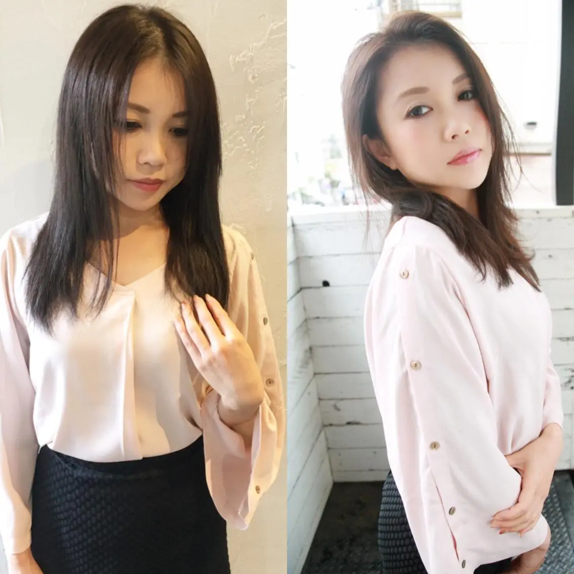 セミロング 髪質改善縮毛矯正 専門店のヘアスタイル