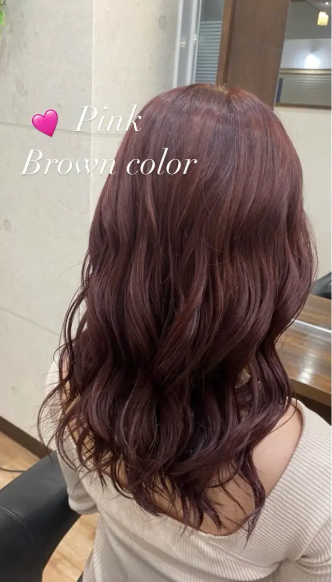 ロング カラー ブリーチ ブリーチなしカラー ピンクカラー カット ヘアカラー 石津 優菜のヘアスタイル