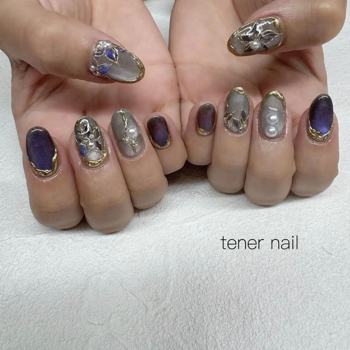 ネイル マグネットネイル ミラーネイル ハンドネイル テネルネイル tener nailのネイルデザイン