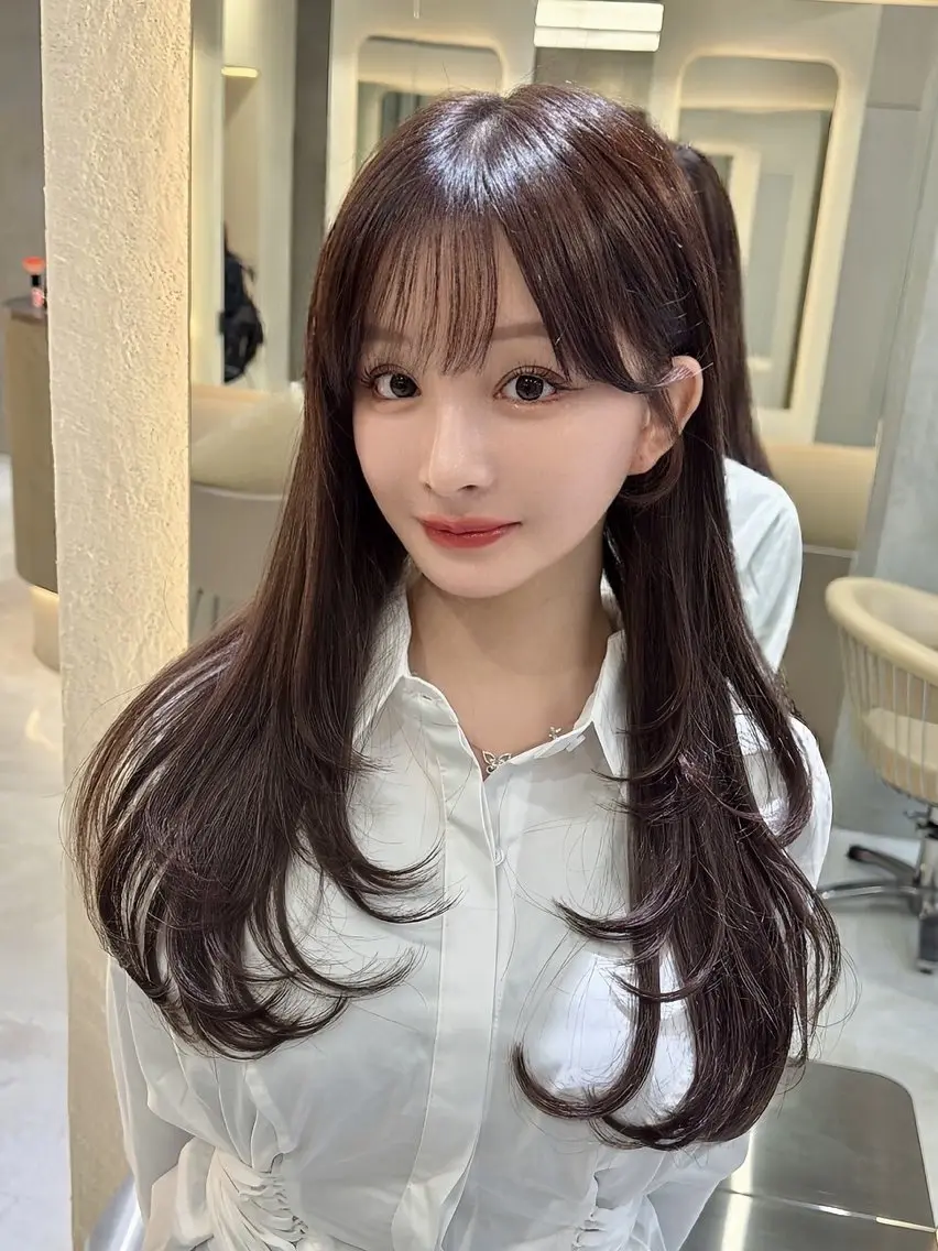 ロング ヘアカラー トリートメント ヘッドスパ ヘアセット 🫧レイヤー髪質改善 ×艶カラー🫧清野のヘアスタイル