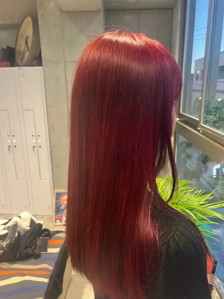 セミロング カラー ブリーチ ダブルカラー ブリーチなしカラー 柔め透明感血色カラー 暖色/レイヤー/ゆいのヘアスタイル