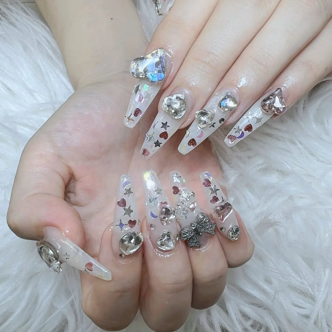 ネイル チークネイル 長さ出し フットネイル マグネットネイル 持ち込み ハンドネイル ANH NAIL ゴテゴテ専門店💎のネイルデザイン