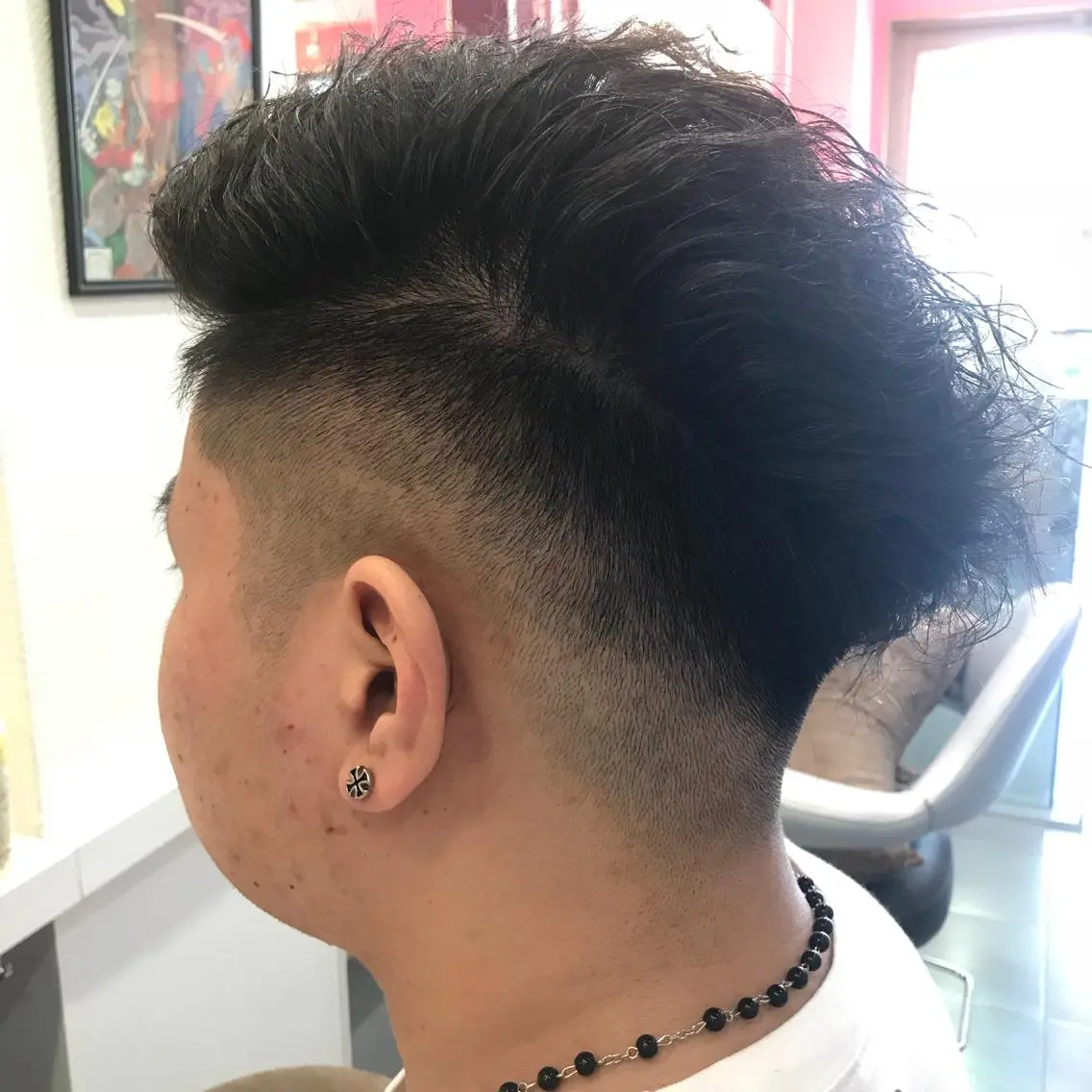 ショート パーマ メンズ フェードカット メンズパーマ 刈り上げ カット Vir by browのヘアスタイル