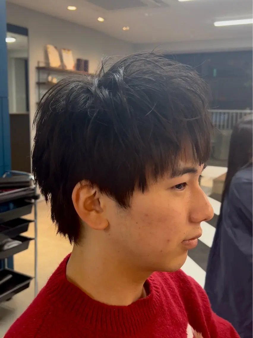 ショート カラー パーマ ヘアアレンジ メンズ 伊藤 陸のヘアスタイル