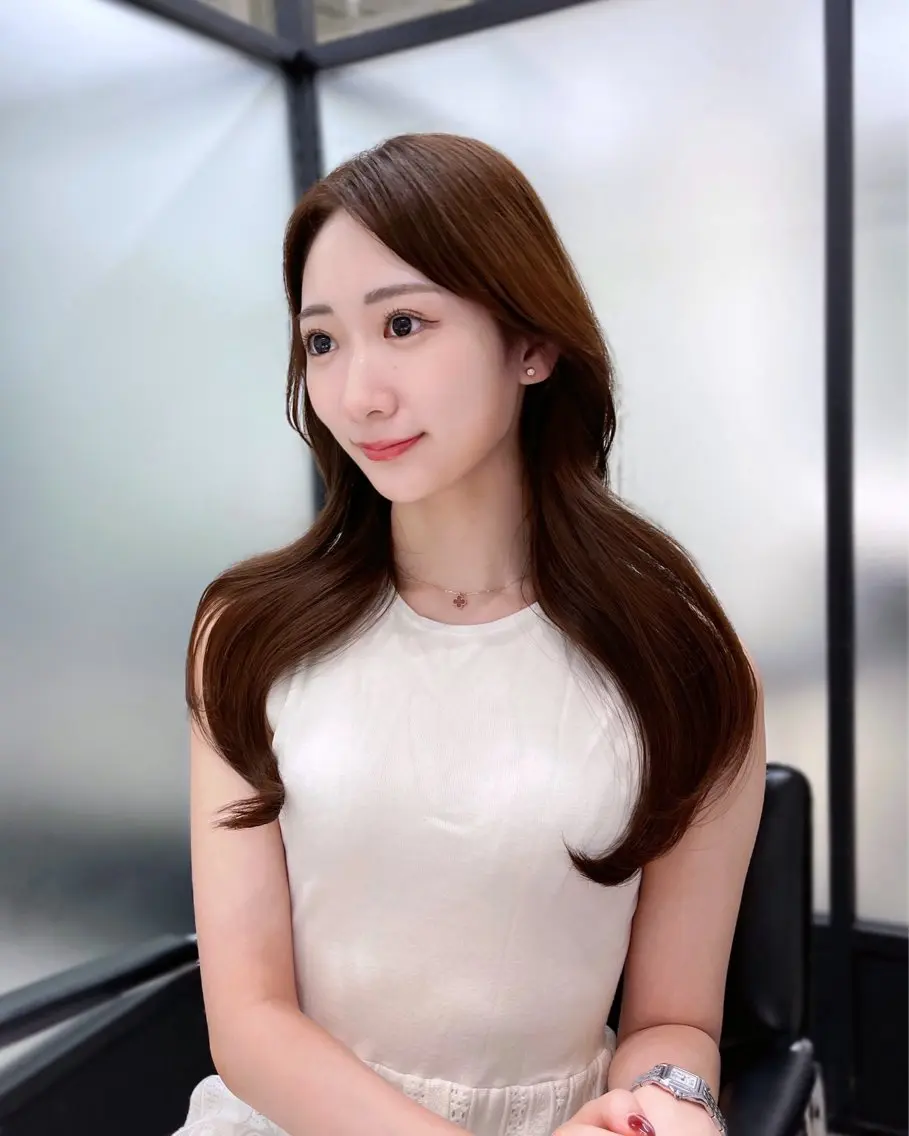 ロング 韓国風ヘア レイヤーカット カット ヘアカラー トリートメント 韓国レイヤーカット 髪質改善▫️水野有真のヘアスタイル