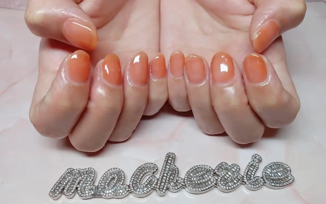 ネイル オレンジ ハンドネイル Nail Salon macherieのネイルデザイン