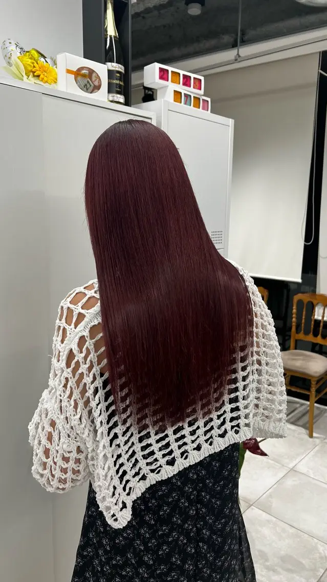 ロング カラー カット ヘアカラー トリートメント 赤みゼロ/透明感 カラー🌿KANTAのヘアスタイル