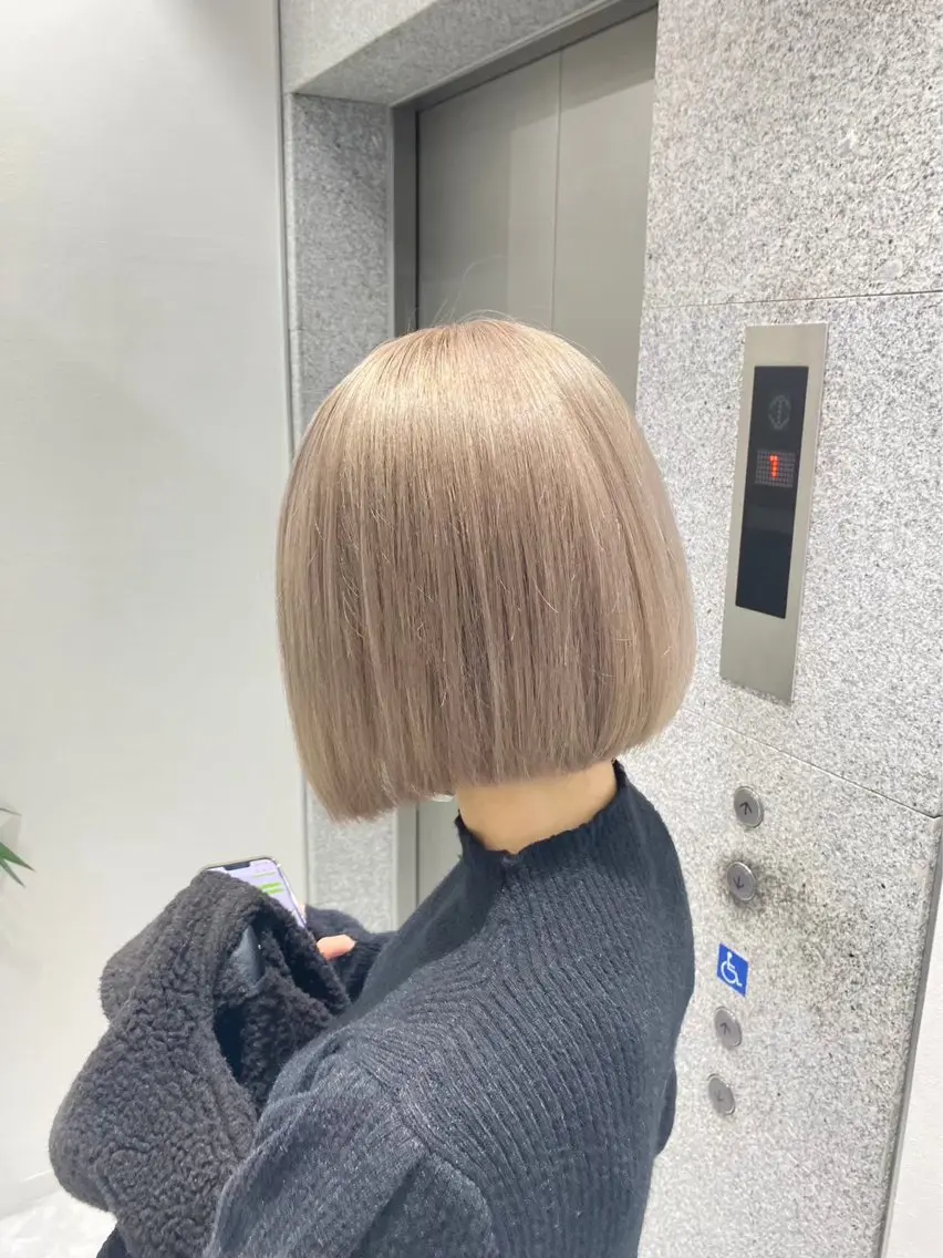 ミディアム カラー 赤み消し透明感🩶 銀座Ryota🩶のヘアスタイル