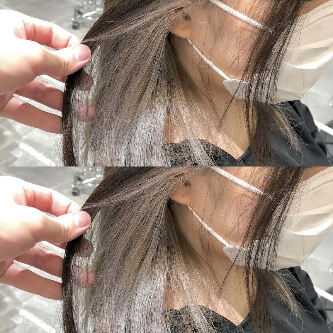 ロング カラー ブリーチ インナーカラー シルバー あさだ しゅうたろうのヘアスタイル