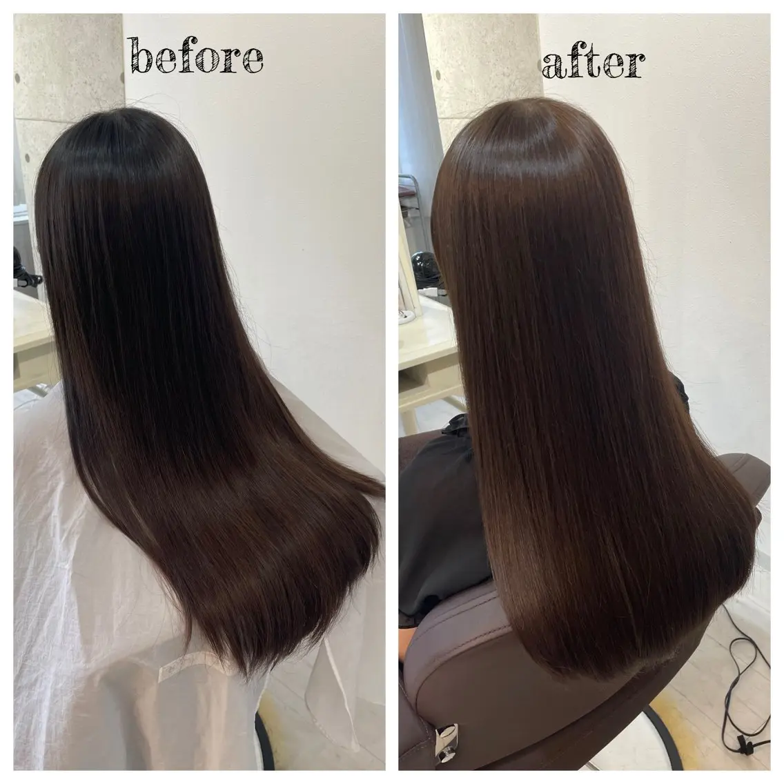 ロング カラー ベージュカラー オリーブベージュ カット ヘアカラー トリートメント PutiLuca 浅川のヘアスタイル