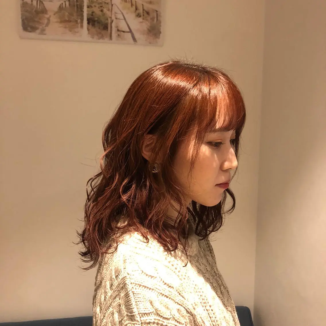 カラー レッドカラー 笹木 琴乃のヘアスタイル