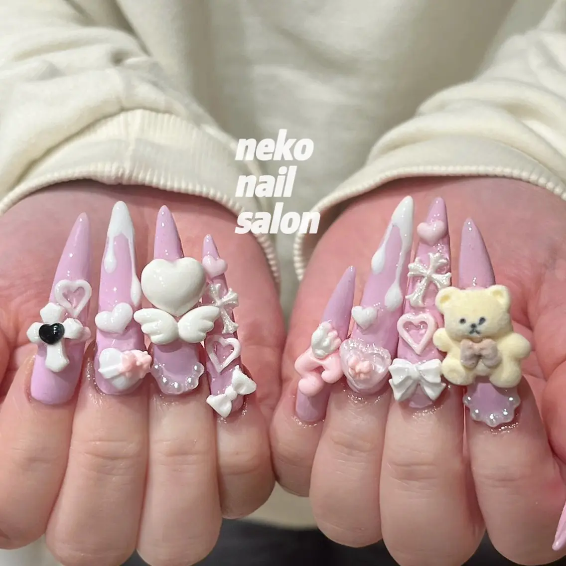 メンズ ネイル ロングネイル スーパーロングネイル ハンドネイル neko nailのネイルデザイン