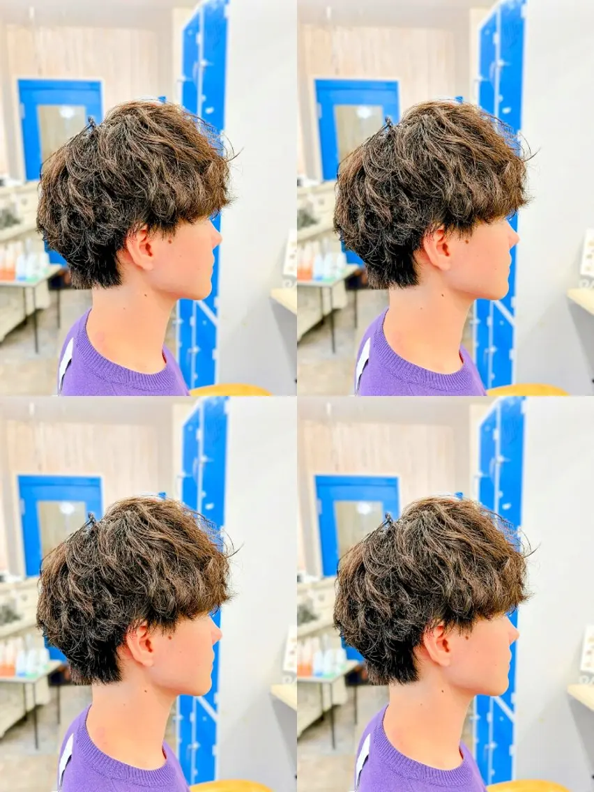 メンズ パーマ メンズパーマ 刈り上げ カット パーマ トリートメント メンズパーマ/顔周り レイヤーカット/えののヘアスタイル