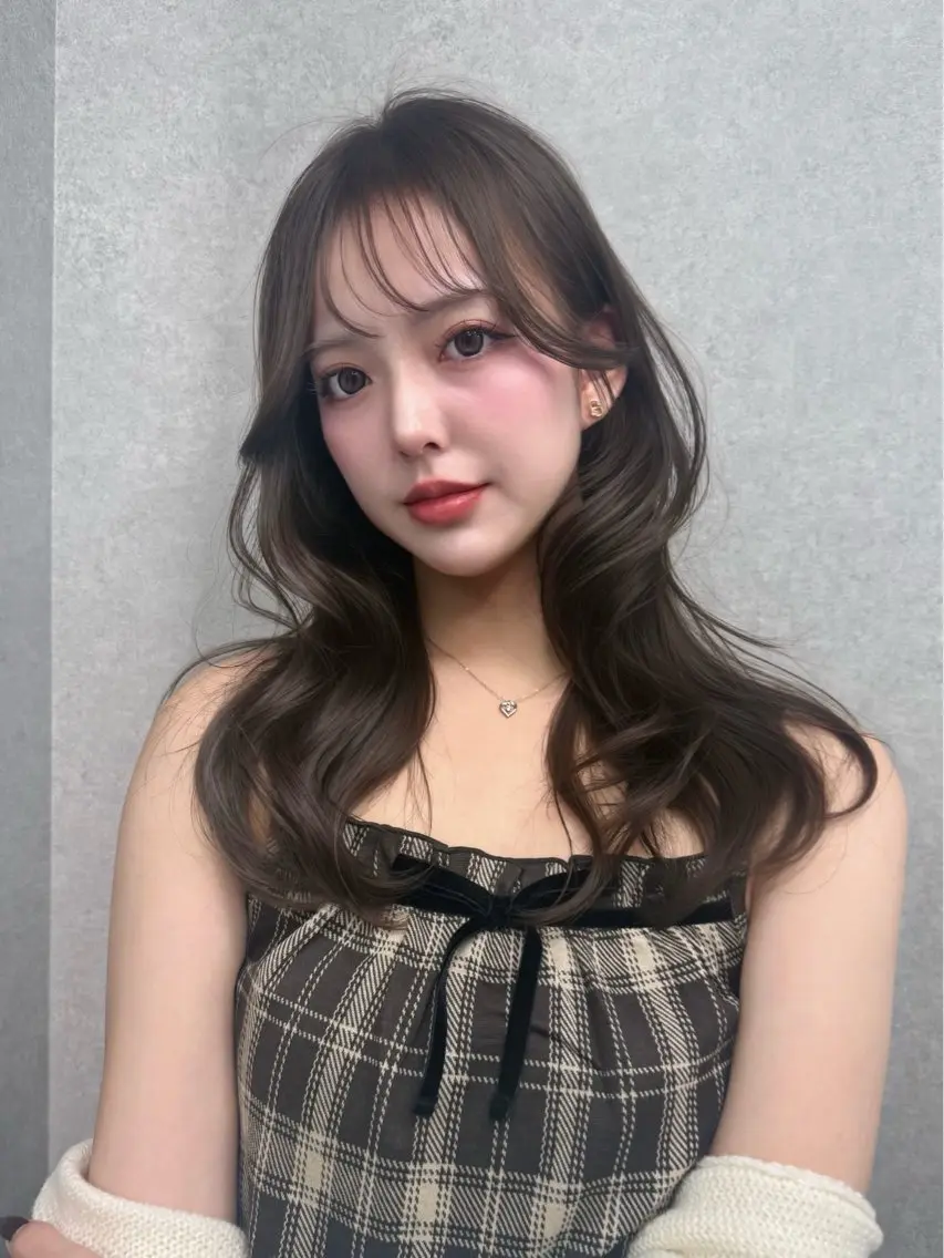ロング カラー 韓国風ヘア レイヤーカット カット ヘアカラー トリートメント レイヤーカット /顔周り/和奏︎♪のヘアスタイル