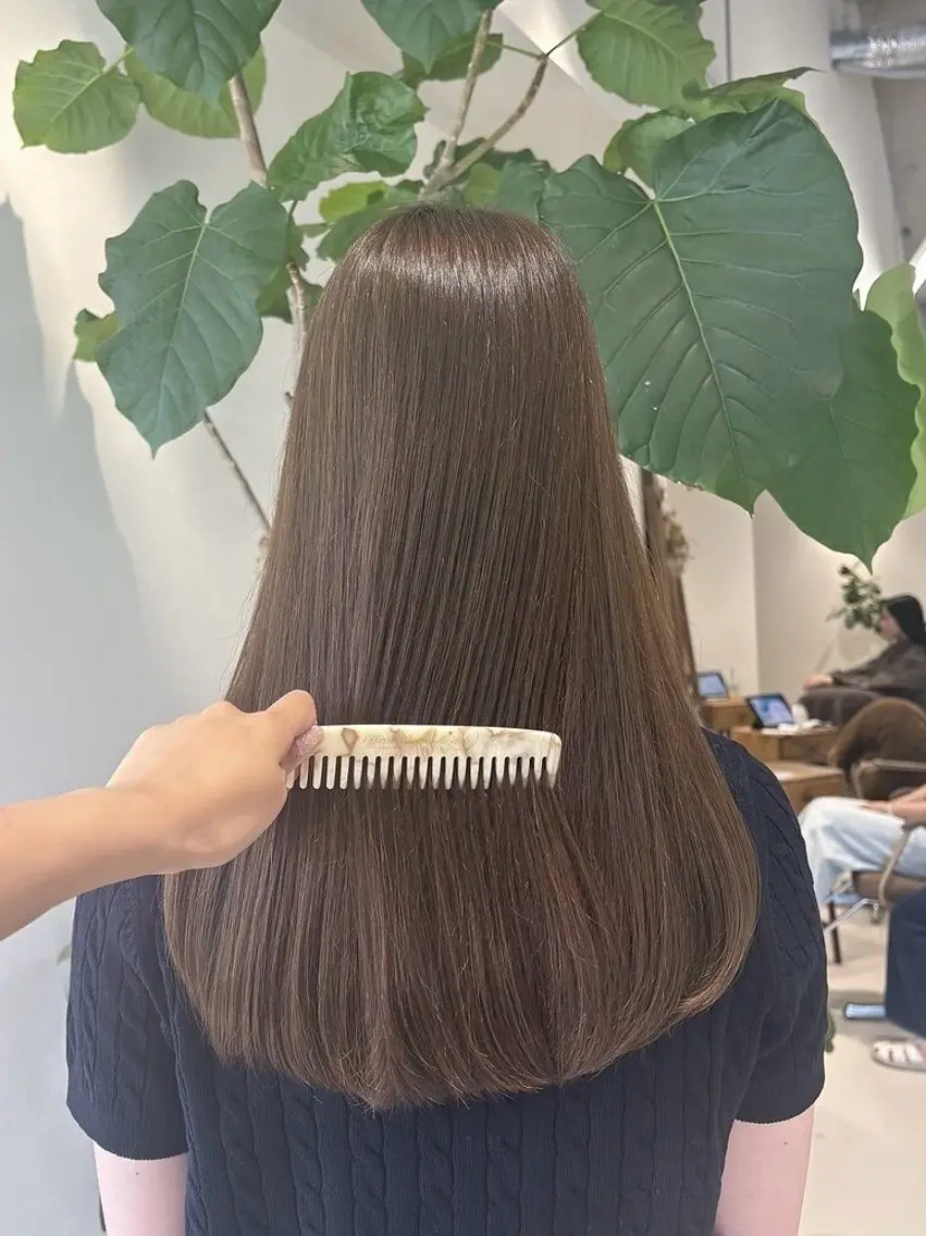 ロング カラー ブラウンカラー マロンブラウン カット ヘアカラー トリートメント Liru:smart salon/茅ヶ崎のヘアスタイル