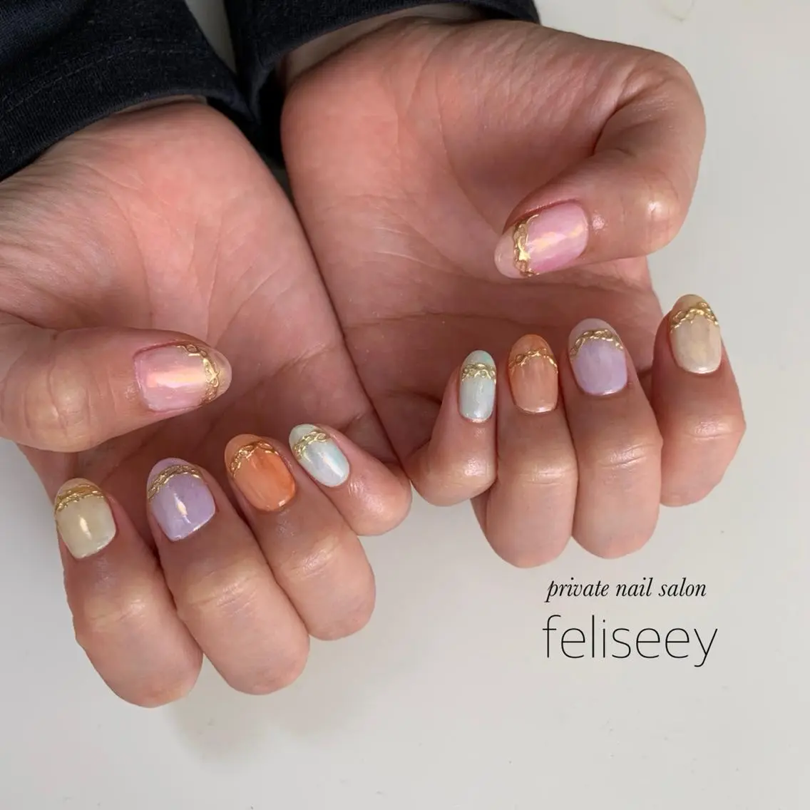 ネイル 持ち込み パステルネイル feliseey 〘フェリシー 〙のネイルデザイン