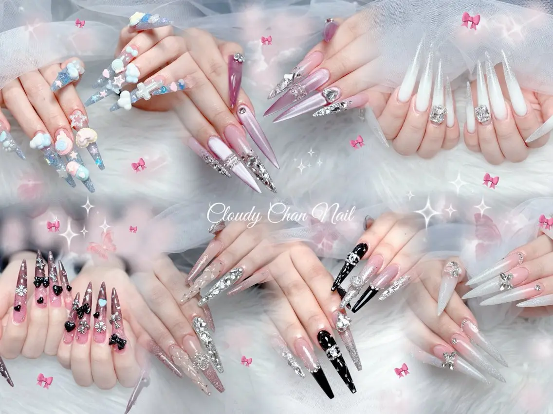 ネイル アートネイル 長さ出し ジェルネイル 韓国ネイル マグネットネイル ハンドネイル Cloudy Chan Nailのネイルデザイン