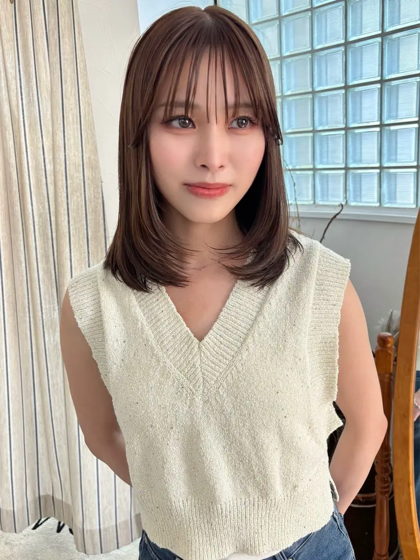 ミディアム カラー カット ヘアカラー 縮毛矯正 トリートメント LOMARLIE JURIAのヘアスタイル