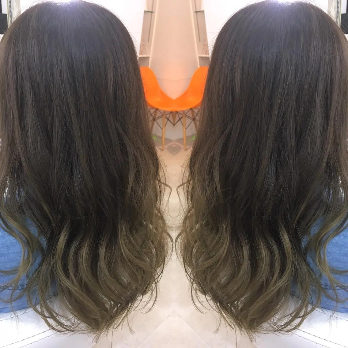 セミロング ロング カラー 髪質改善 中川 翔のヘアスタイル