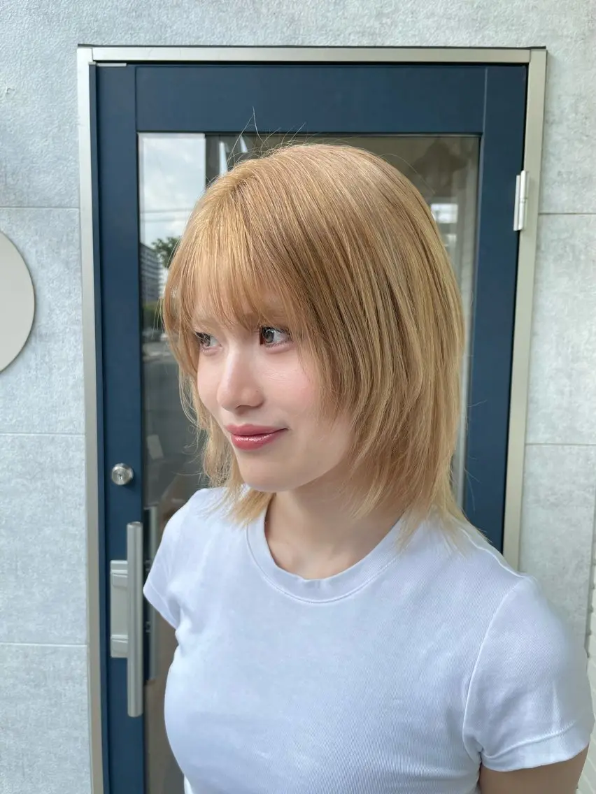 ミディアム カット ヘアカラー ⭐️髪質改善カラー lisaaaa⭐️のヘアスタイル