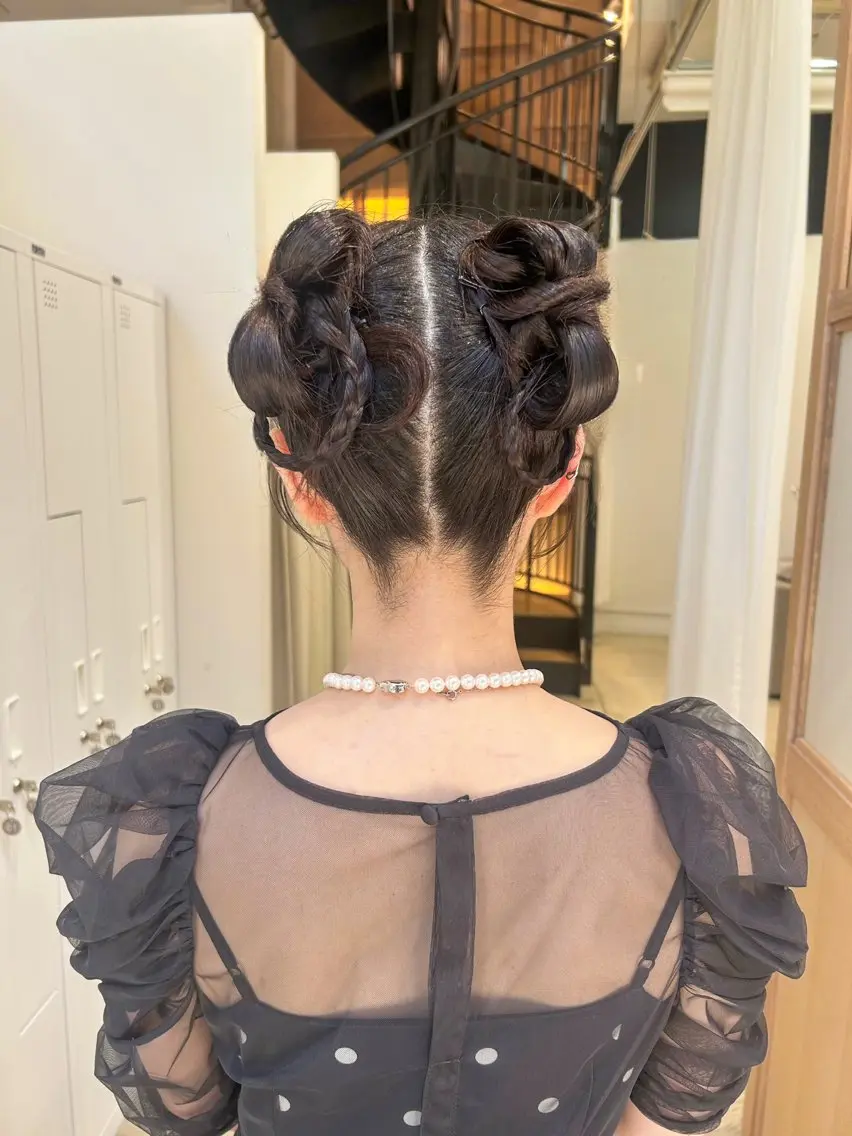 ミディアム カラー ヘアアレンジ ヘアセット yuka .のヘアスタイル