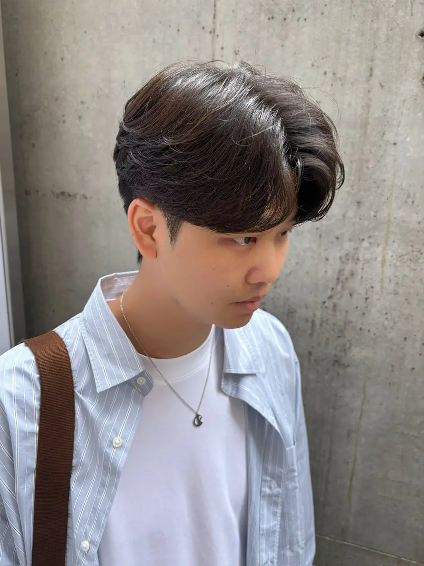 ショート パーマ メンズ カット パーマ カルマパーマ韓国ヘア shiryuのヘアスタイル