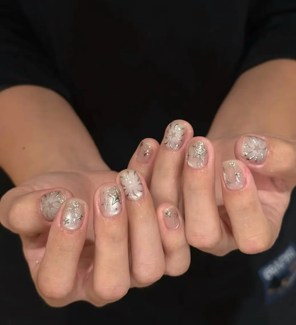 ネイル アートネイル オーロラネイル チークネイル 長さ出し フットネイル ハンドネイル Blossom nail_研修のネイルデザイン