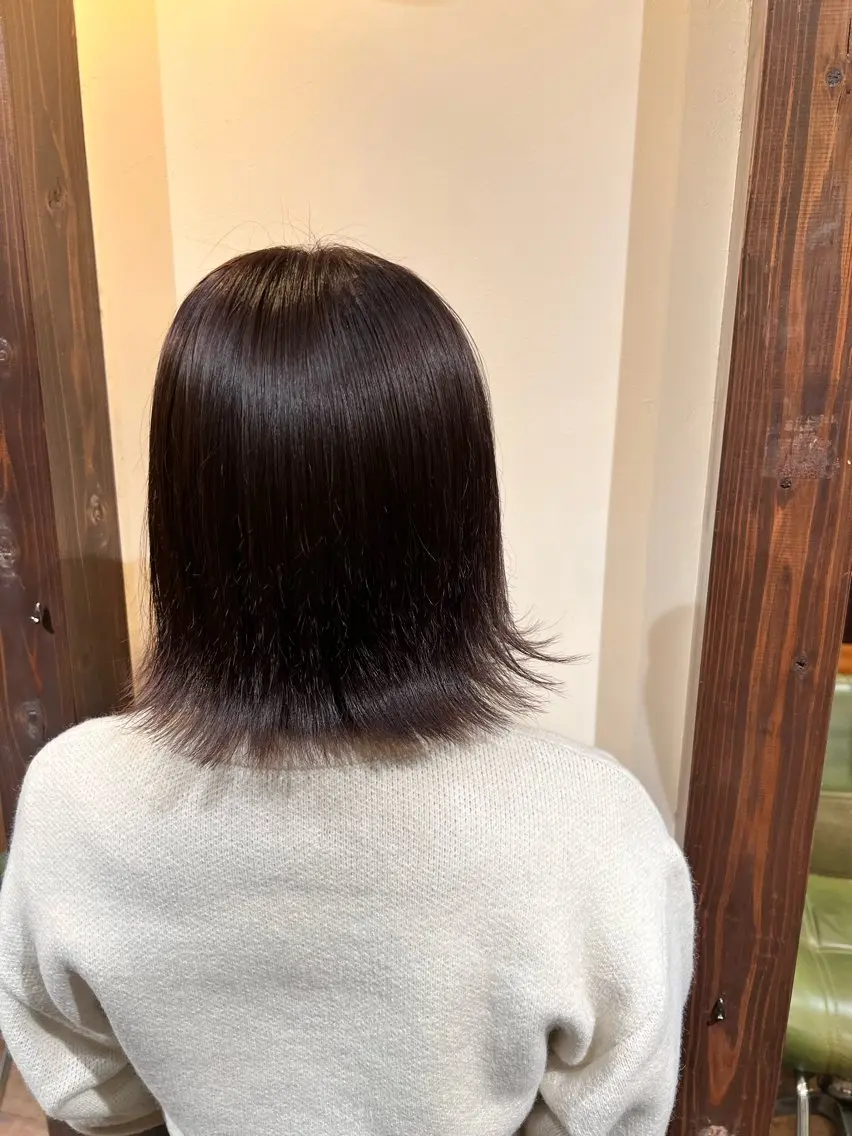 ミディアム カラー デザインカラー ヘアカラー まゆ/髪質改善 ストレート/スパ🫧のヘアスタイル