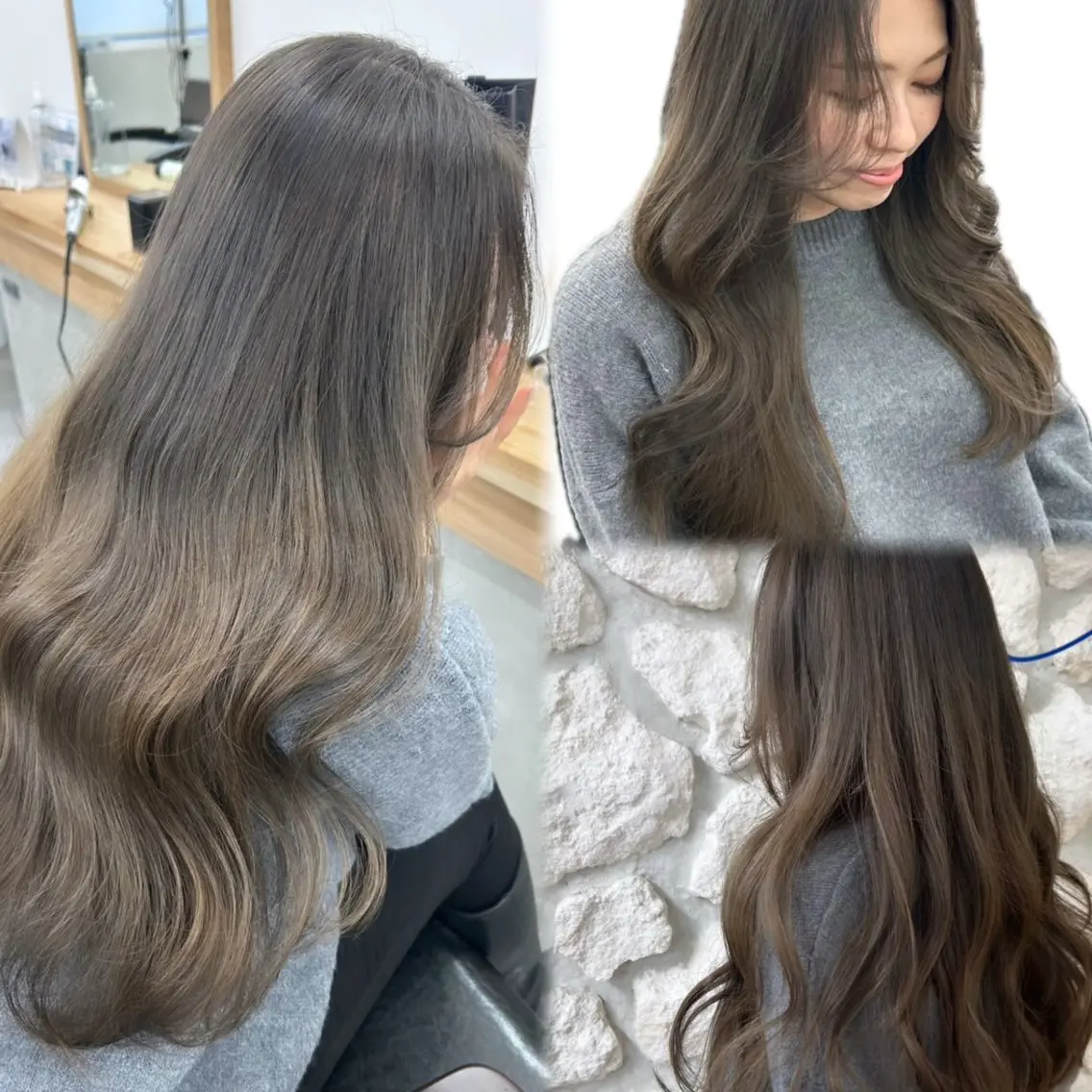 ロング カラー 透明感カラー グレージュ オリーブグレージュ オリーブグレー MODEK's 庄内 mikuのヘアスタイル