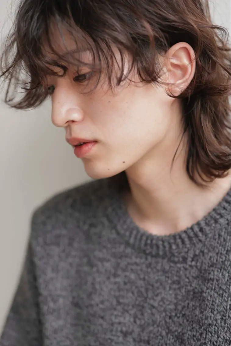パーマ メンズ カット ヘアカラー パーマ 似合わせカット暖色 カラーhiyonaのヘアスタイル
