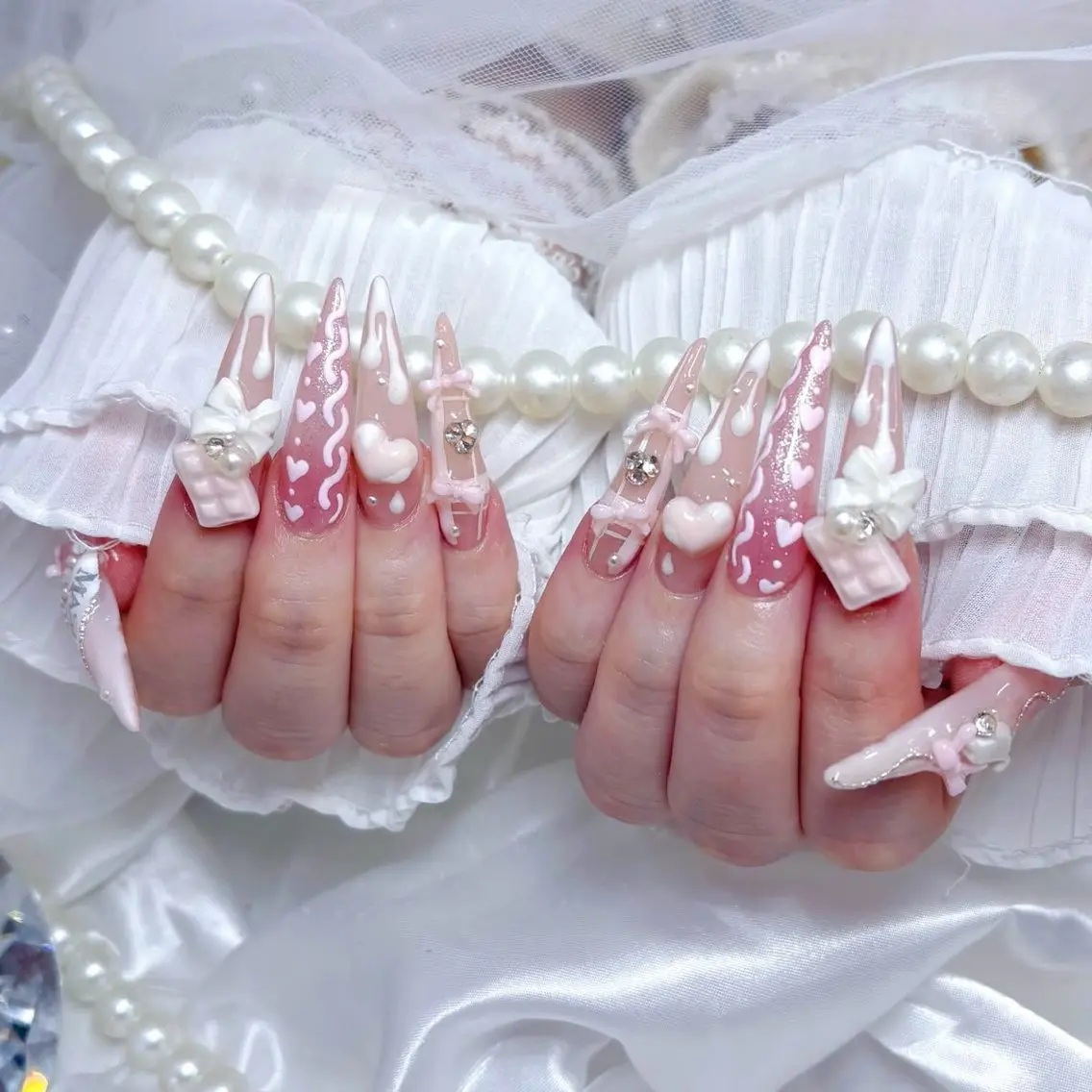 ネイル 長さ出し フラッシュネイル キラキラネイル 韓国ネイル マグネットネイル kana nailのネイルデザイン