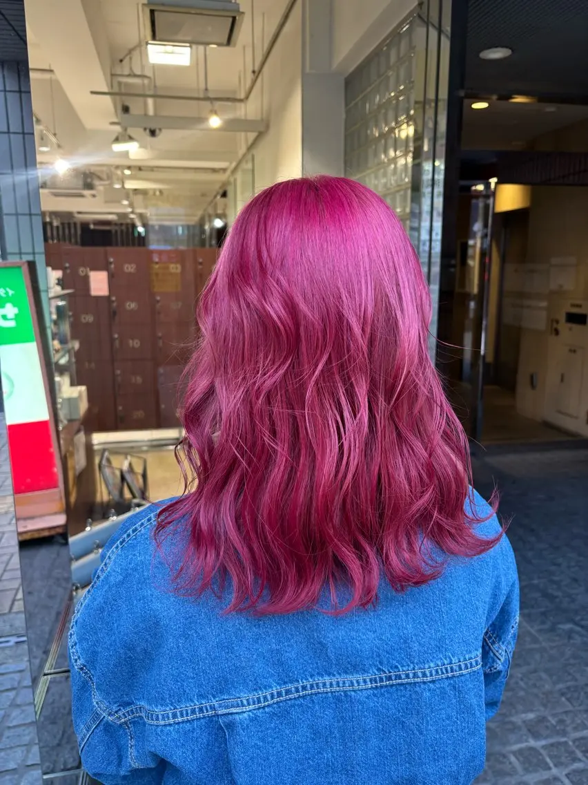 セミロング カラー カット ヘアカラー トリートメント 🍒ブリーチカラー 🍊暖水 まりあのヘアスタイル
