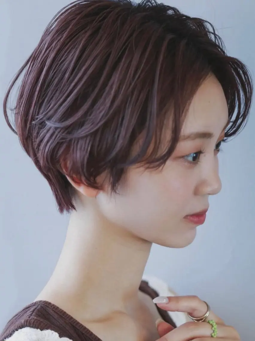 ショート レイヤー暖色カラー 池袋Yamamotoのヘアスタイル