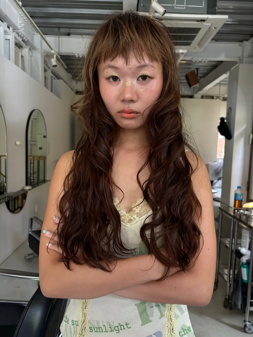 ロング カット パーマ トリートメント 田中 隼斗のヘアスタイル