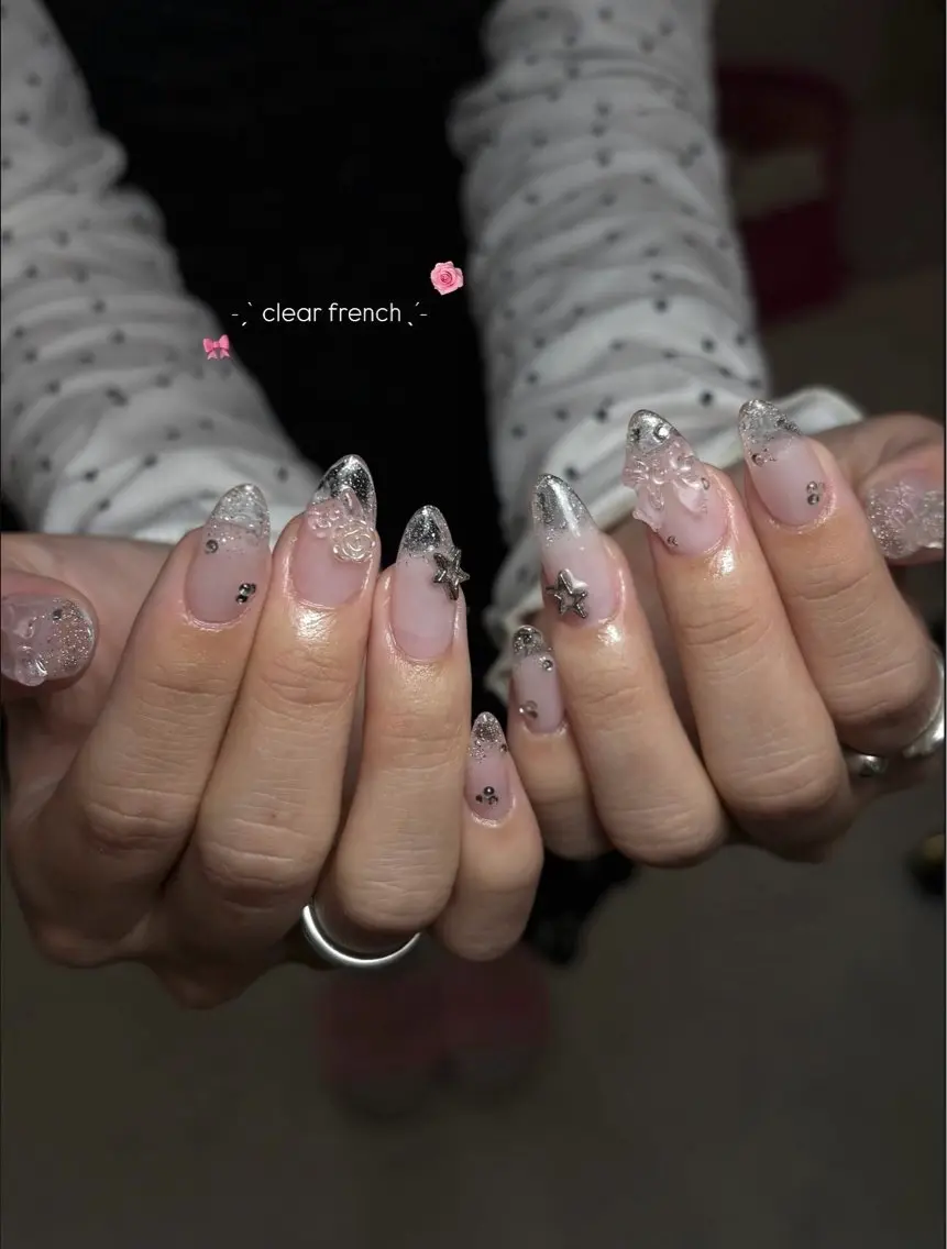 ネイル クリアネイル フレンチネイル ハンドネイル Le:M nail Mikuのネイルデザイン