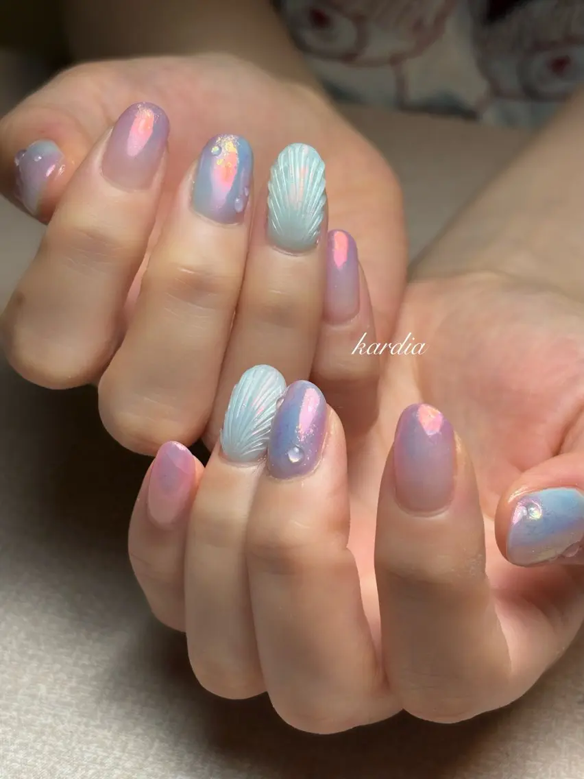 ネイル ハンドネイル καρδιά -ｶﾙﾃﾞｨｱ-のネイルデザイン