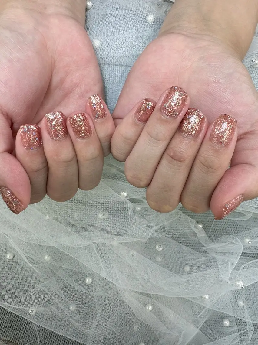 ネイル ラメ(グリッター) ラメグラデーション ワンカラーネイル 💎ネイリスト💎 月奈🌕🎀のネイルデザイン