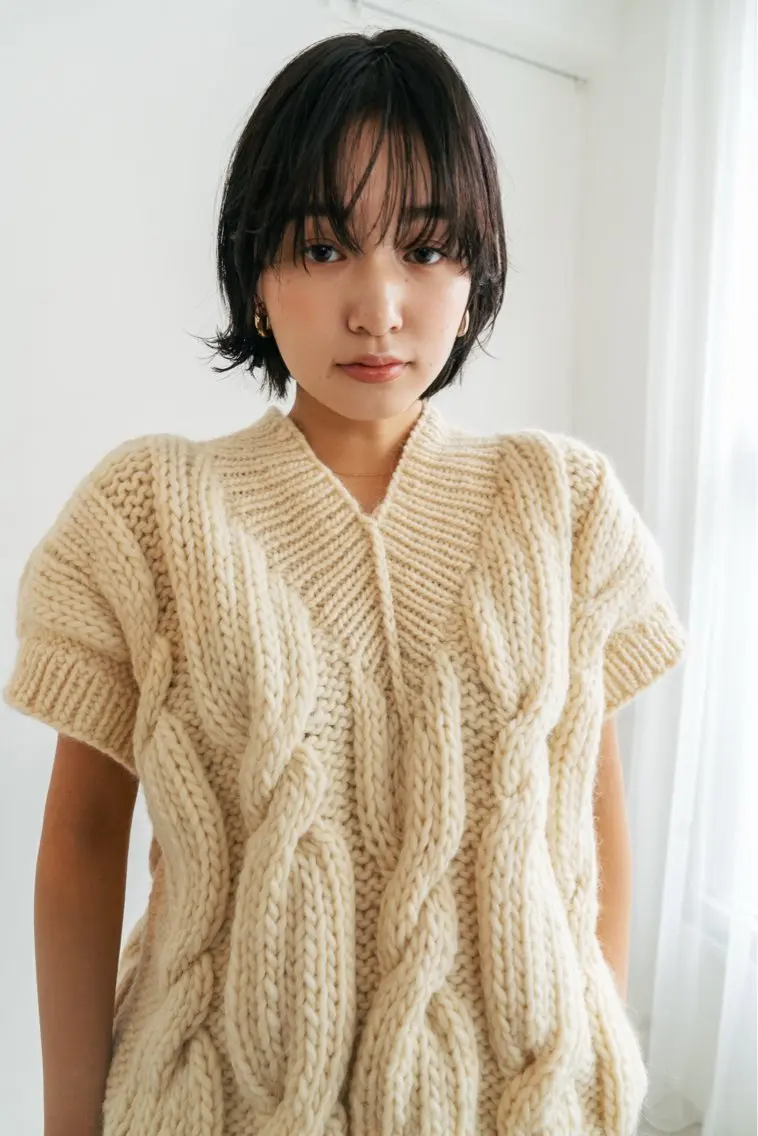 ショート 曲がる縮毛矯正 バレイヤージュ森田のヘアスタイル