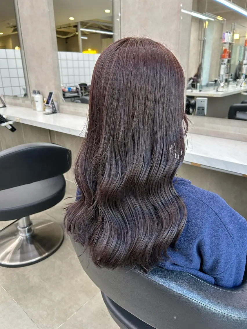 セミロング カラー パーマ ヘアアレンジ メンズ キッズ 🦋縮毛/韓国レイヤ ー/透明感カラー🦋のヘアスタイル