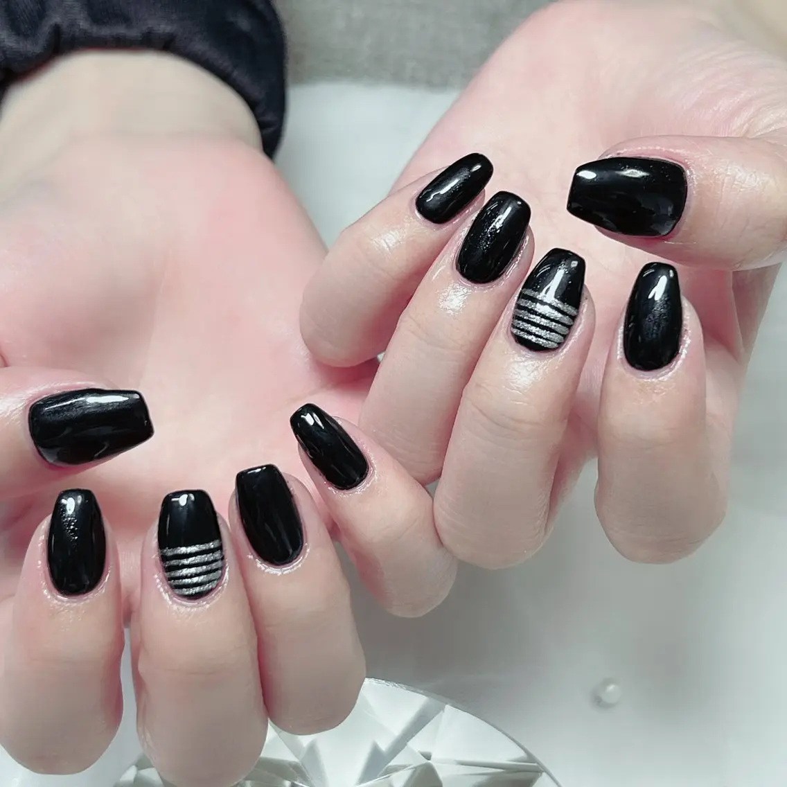 ネイル フレンチネイル ジェルネイル キラキラネイル 韓国ネイル マグネットネイル ハンドネイル Cute Tips nailのネイルデザイン