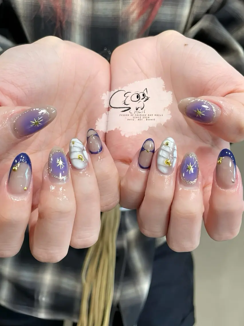 ネイル アートネイル チークネイル フレンチネイル グラデーション マグネットネイル S.nail _のネイルデザイン