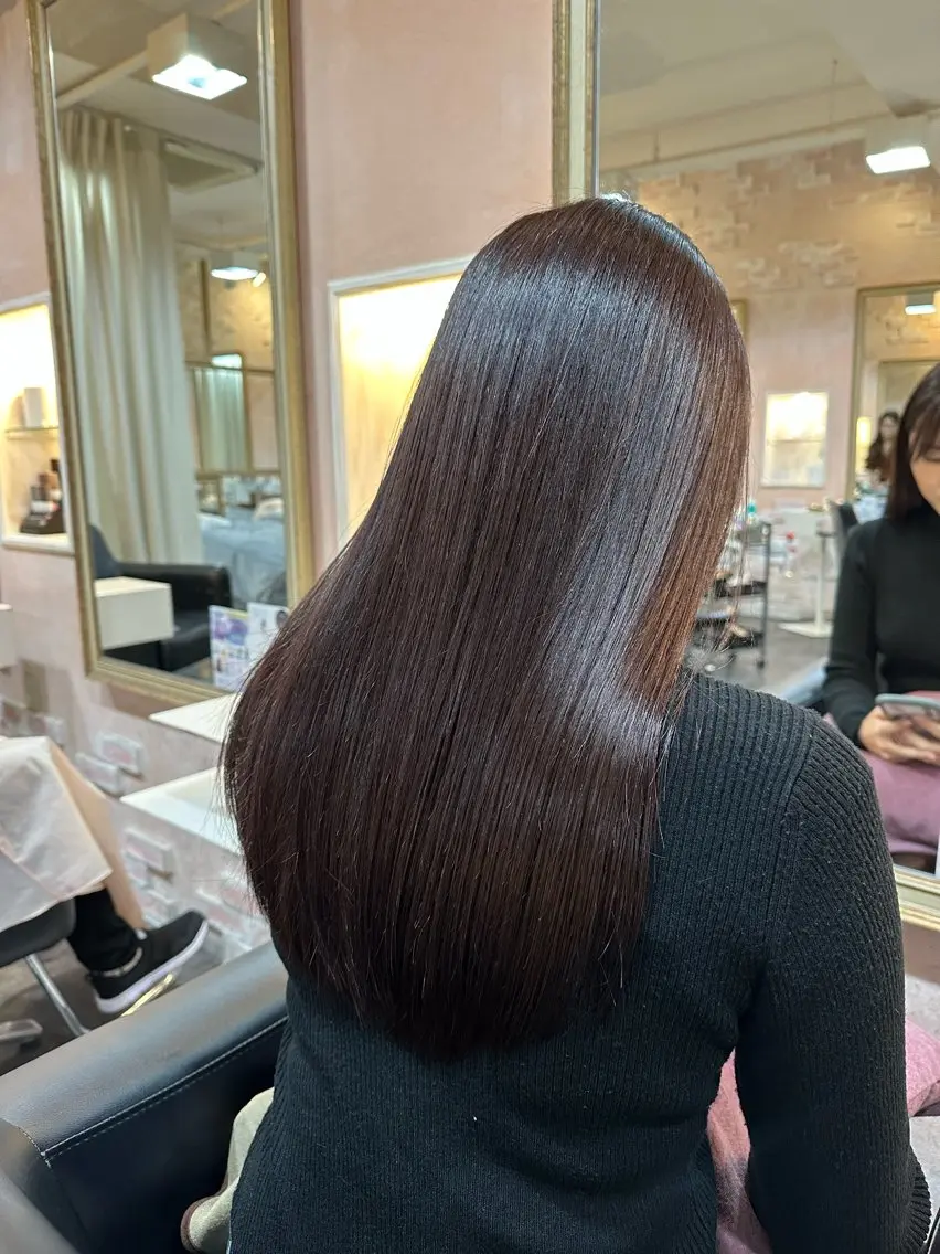 ロング 縮毛矯正 髪質改善 田中大貴のヘアスタイル