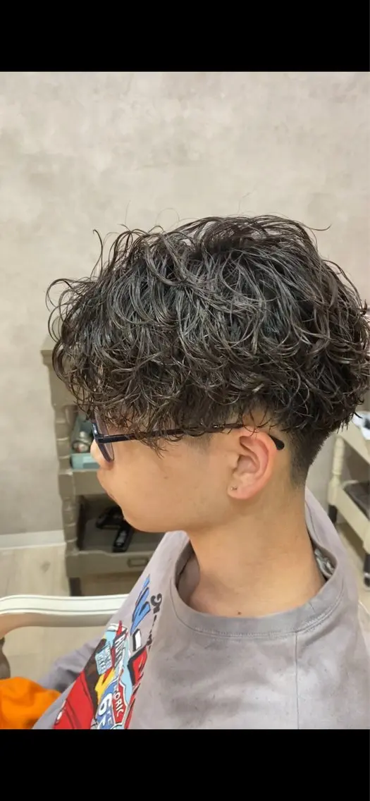 ミディアム パーマ メンズ カット パーマ fifth  木下 浬玖のヘアスタイル