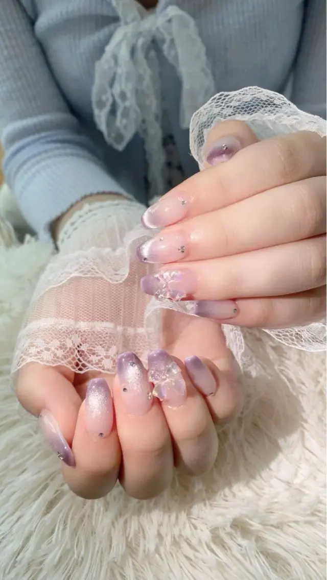 ネイル フレンチネイル グラデーション 韓国ネイル マグネットネイル ミラーネイル REI nailのネイルデザイン