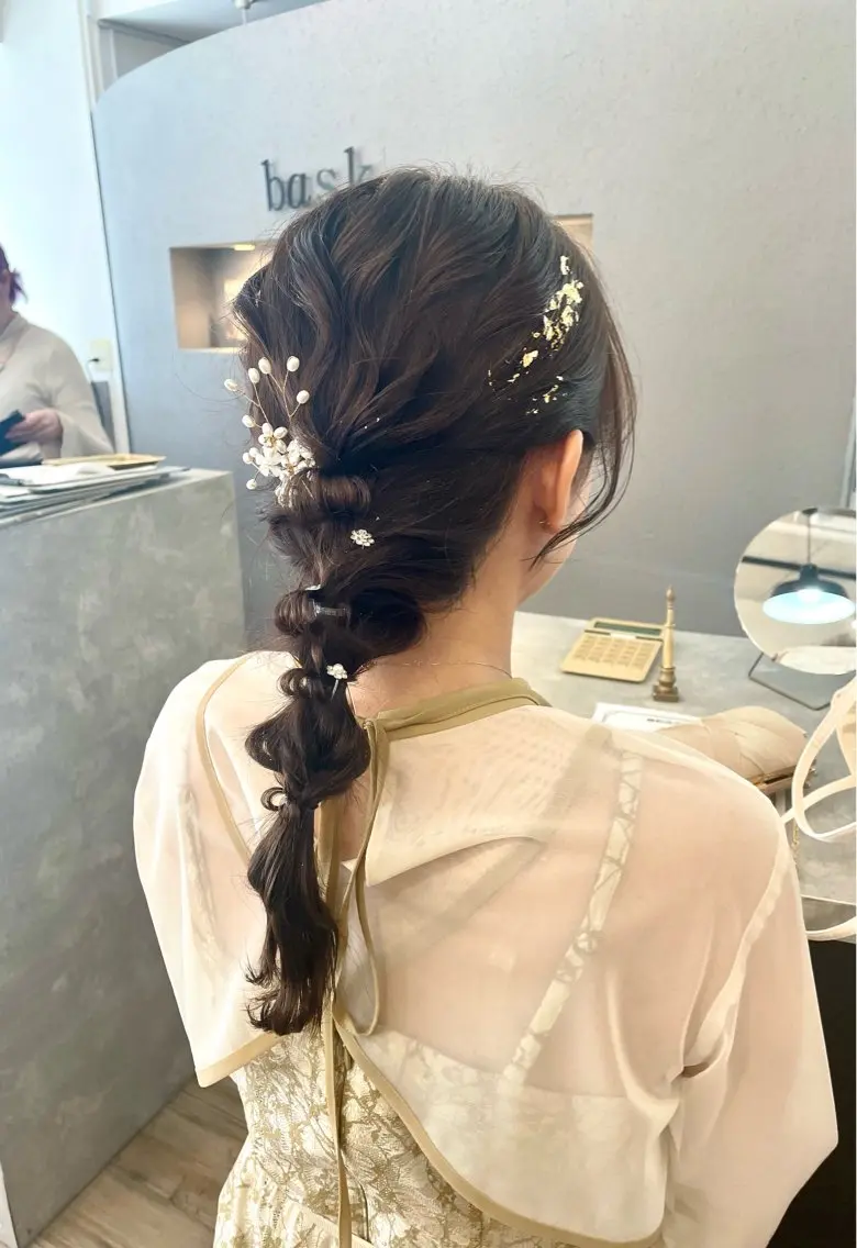ヘアアレンジ 結婚式・ブライダル ヘアセット VISAGE ba.sk 金子詩帆のヘアスタイル